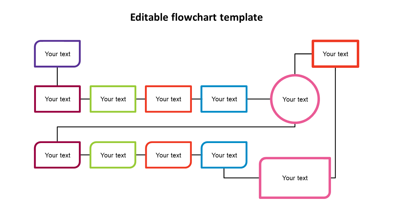 Multi-Color Editable Flowchart Template Themes Design